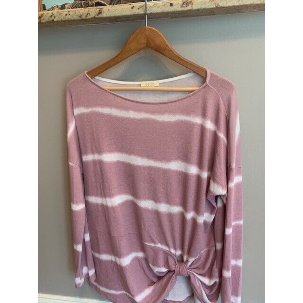 Oddi‎ women plus size 1XL tee shirt pink tie dye 100% cotton cinch  Y2K - Picture 4 of 11